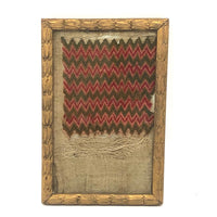 SOLD Early Flame Stitch Embroidery on Linen Fragment in (Lovely) Later Art Nouveau Frame