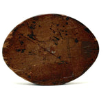 Much Handled Earlier 19th Century Chip Carved Flat Back Oval Butter/Cookie Stamp with Rich Patina and Monogram on Reverse