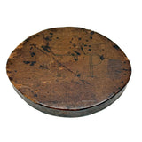 Much Handled Earlier 19th Century Chip Carved Flat Back Oval Butter/Cookie Stamp with Rich Patina and Monogram on Reverse