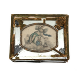Antique Mirrored Box with Butterfly Woman and Match Striker Bottom