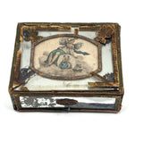 Antique Mirrored Box with Butterfly Woman and Match Striker Bottom