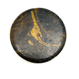 Handsome Earlyish 19th Century Marbled Mustard Paint Decorated Papier Mache Snuff Box