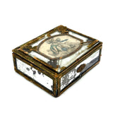 Antique Mirrored Box with Butterfly Woman and Match Striker Bottom