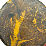 Handsome Earlyish 19th Century Marbled Mustard Paint Decorated Papier Mache Snuff Box