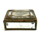 Antique Mirrored Box with Butterfly Woman and Match Striker Bottom