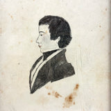 Siblings Frances Jane and Luther Dwight Woodbury, Sutton, MA, 1840s Folk Art Watercolor Portraits in Period Frames