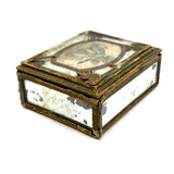 Antique Mirrored Box with Butterfly Woman and Match Striker Bottom