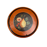 Charming Earlyish 19th Century Hand-painted Papier Mache Snuff Box with Pear and Cherries