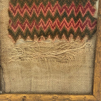 SOLD Early Flame Stitch Embroidery on Linen Fragment in (Lovely) Later Art Nouveau Frame