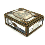 Antique Mirrored Box with Butterfly Woman and Match Striker Bottom