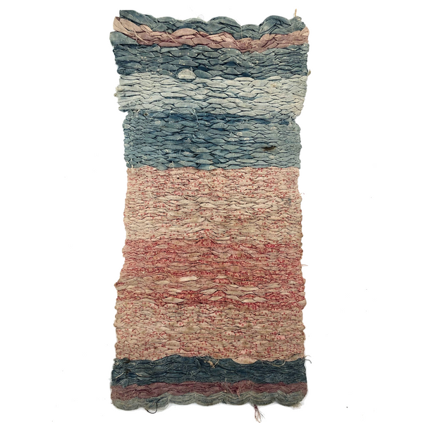 Gorgeous 19th C. Handwoven Mat of Calico Fabrics
