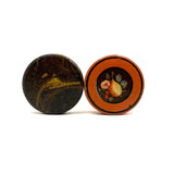 Charming Earlyish 19th Century Hand-painted Papier Mache Snuff Box with Pear and Cherries