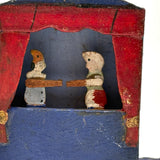 Scarce and Marvelous Antique German Erzgebirge Mechanical Punch and Judy Show