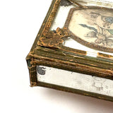 Antique Mirrored Box with Butterfly Woman and Match Striker Bottom