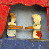 Scarce and Marvelous Antique German Erzgebirge Mechanical Punch and Judy Show