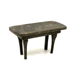 Sweet Old Hand-carved Miniature Table with One Chip Carved Edge in Original Gray Paint