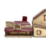 Charming Set of Six c. 1930s Painted Wooden Folk Art Houses