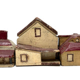 Charming Set of Six c. 1930s Painted Wooden Folk Art Houses