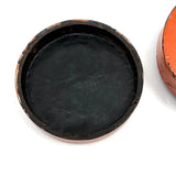 Charming Earlyish 19th Century Hand-painted Papier Mache Snuff Box with Pear and Cherries