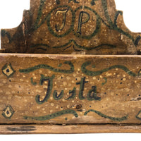 J.P Justa, Joyfully Painted 19th Century Folk Art Wall Box