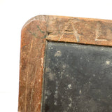 Alex's Carved Into, Beautifully Worn 19th Century School Slate with Angled Etched Lines