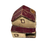 Charming Set of Six c. 1930s Painted Wooden Folk Art Houses
