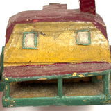 Charming Set of Six c. 1930s Painted Wooden Folk Art Houses