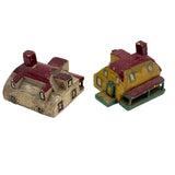 Charming Set of Six c. 1930s Painted Wooden Folk Art Houses