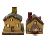 Charming Set of Six c. 1930s Painted Wooden Folk Art Houses
