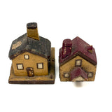 Charming Set of Six c. 1930s Painted Wooden Folk Art Houses