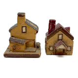 Charming Set of Six c. 1930s Painted Wooden Folk Art Houses