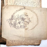 19th Century British Folio with Beautifully Handwritten Notes on Wax Flower Making, Fresco Painting, Mold Making, Drawing Faces, More