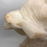 Grand Tour Carved Alabaster Statue of Veiled Lady with Book