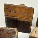 Charming Set of Six c. 1930s Painted Wooden Folk Art Houses