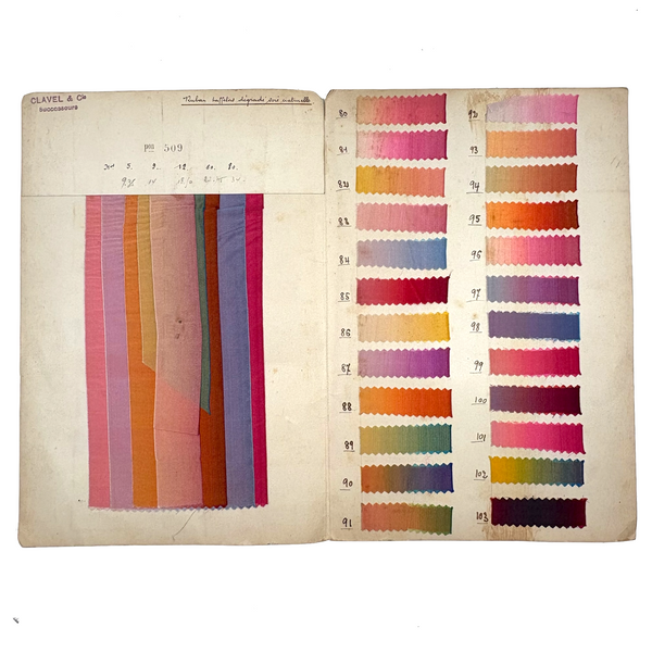 Glorious Antique French Ribbon Swatch Sample Card
