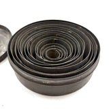 Graduated Old Set of Round Tin Cutters in Tin Case