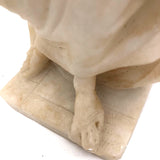 Grand Tour Carved Alabaster Statue of Veiled Lady with Book