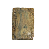 Diminutive Old Hand-Carved Green-Gray Stone Miniature Folk Art Book