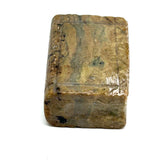 Diminutive Old Hand-Carved Green-Gray Stone Miniature Folk Art Book