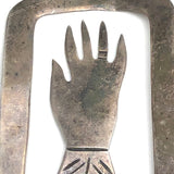 Vintage Mexican Hecho En Mexico Sterling Silver Hand Shaped Bookmark