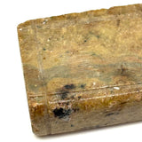 Diminutive Old Hand-Carved Green-Gray Stone Miniature Folk Art Book