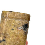 Diminutive Old Hand-Carved Green-Gray Stone Miniature Folk Art Book