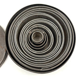 Graduated Old Set of Round Tin Cutters in Tin Case