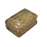 Diminutive Old Hand-Carved Green-Gray Stone Miniature Folk Art Book