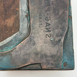 Late 19th Century "Snag Proof" Boots Copper on Wood Print Block