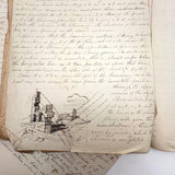 19th Century British Folio with Beautifully Handwritten Notes on Wax Flower Making, Fresco Painting, Mold Making, Drawing Faces, More