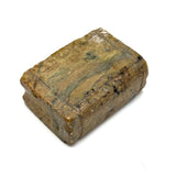 Diminutive Old Hand-Carved Green-Gray Stone Miniature Folk Art Book