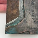Late 19th Century "Snag Proof" Boots Copper on Wood Print Block