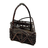 Especially Lovely Antique Diamond Shaped Twig Basket with Old String Mend (Copy)