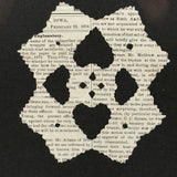 Four Hearts, Feb 1876 Iowa Cut Paper Love Token in Period Gold Leafed Frame